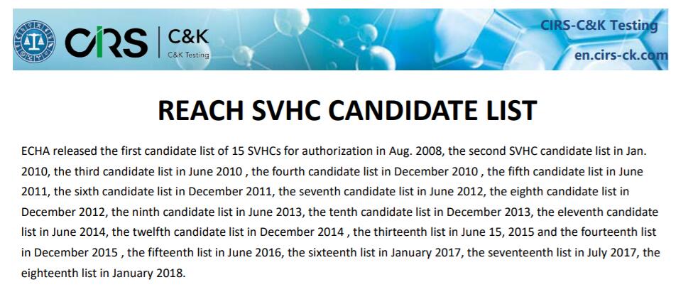 SVHC,Proposal,REACH,List,ECHA
